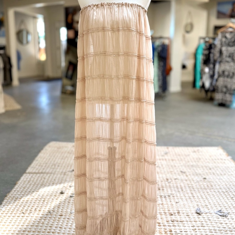 Elegant Beige Maxi Skirt